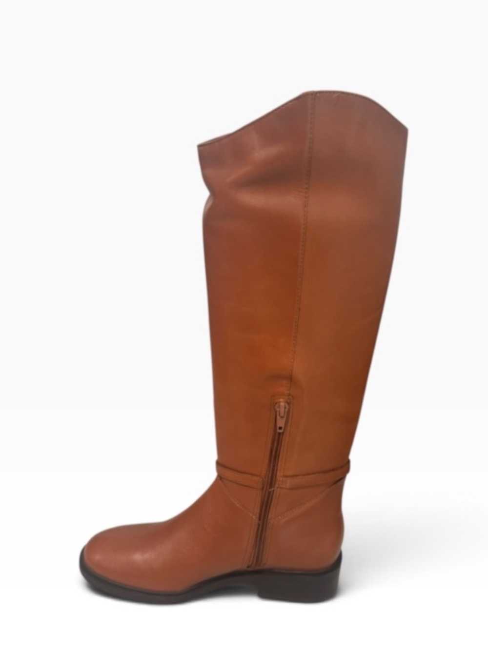 Arezzo Women's Atanado Low Block Leather Boots, Roast Caramel Size 5.5B - NWB - Picture 3 of 4